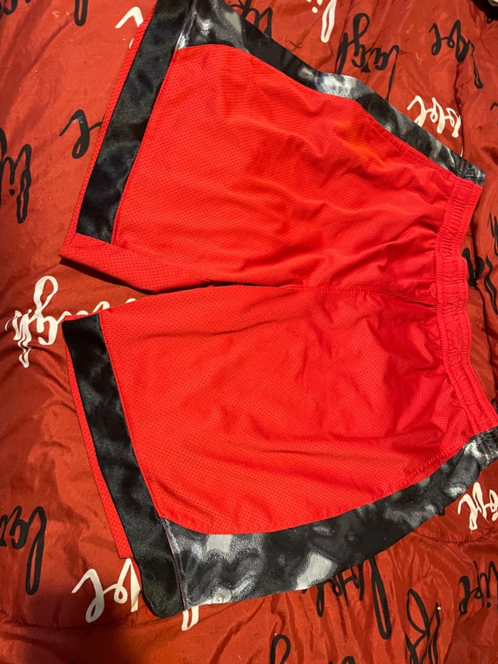 And1 Red and Black Athletic Mesh Shorts